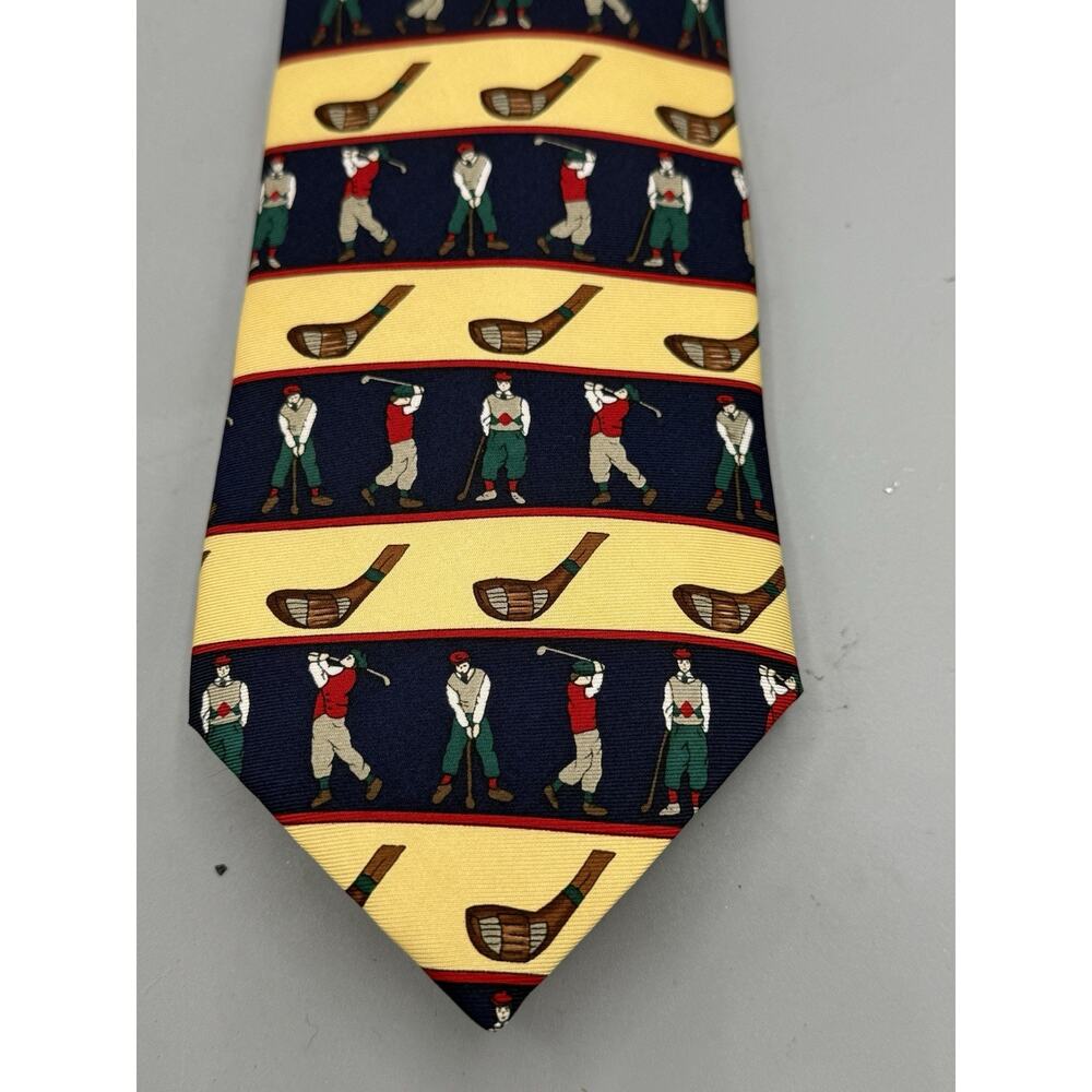 Alynn Neckwear Golf Tie Head Down Follow Through 100% Silk Made USA